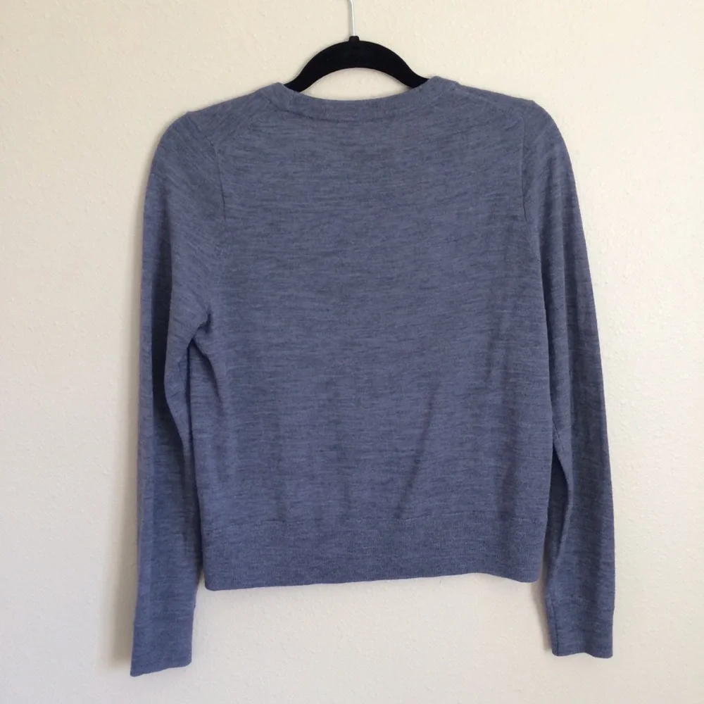 J. Crew Gray Crew Neck Wool Sweater